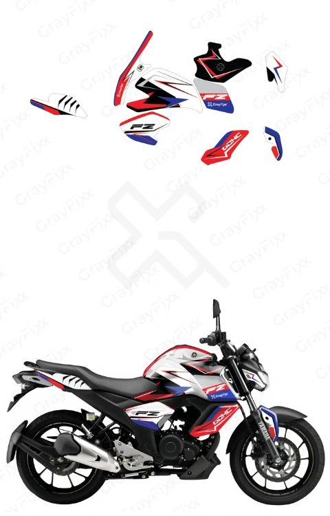 DOHC Edition Full Body Sticker Compatible with FZ-S V3/V4 | Sticker Compatible with FZ-S V3/V4 Made In Premium Gloss Vinyl With FPF (Fade Protection Film), Water Proof, Precut Sticker, Pack Of 1 Compatible with Both Side